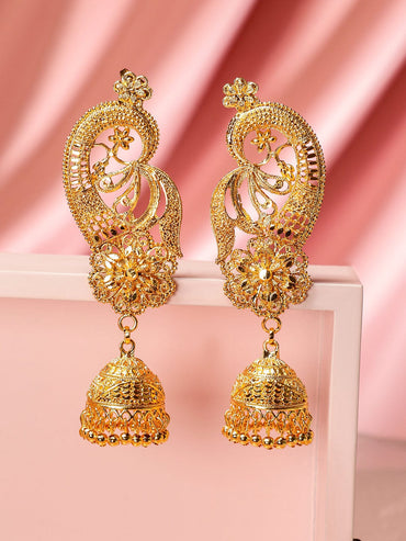 Heritage Peacock Jhumka Earrings Earrings