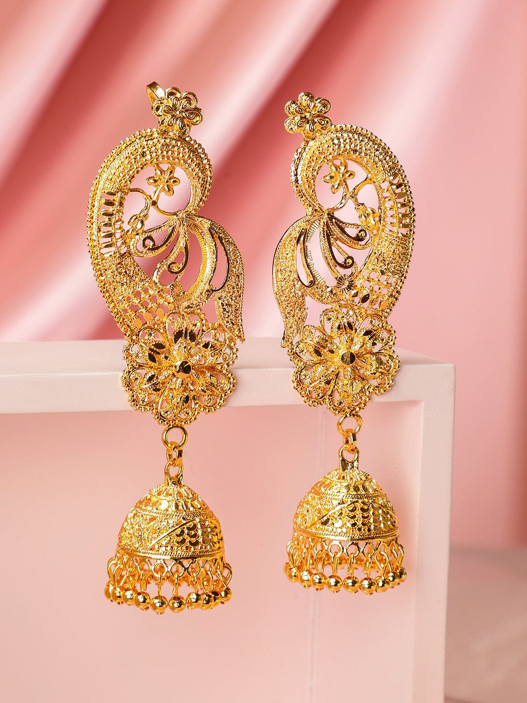 Heritage Peacock Jhumka Earrings Earrings