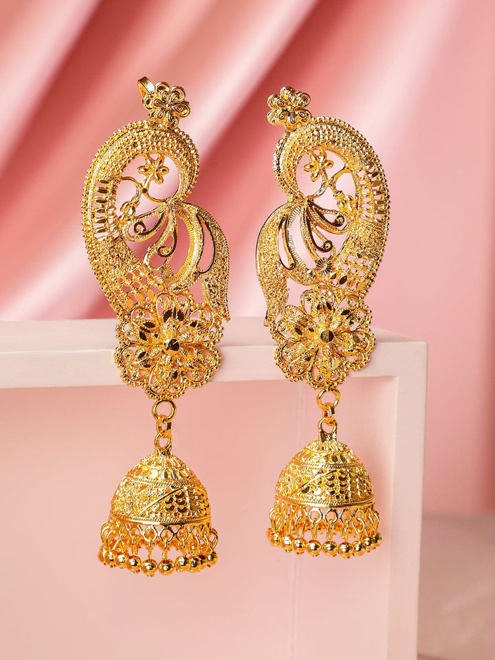 Heritage Peacock Jhumka Earrings Earrings