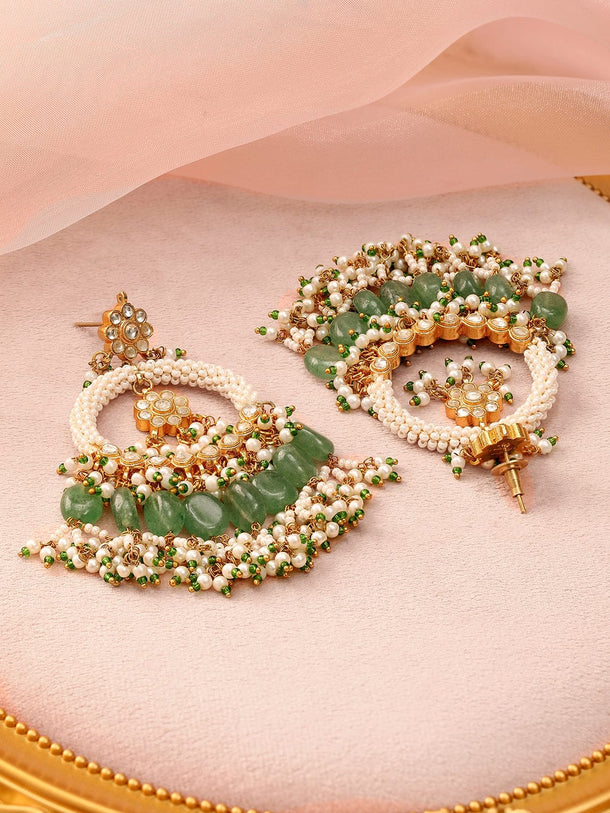 Heritage Pearl Green Beads Danglers Earrings