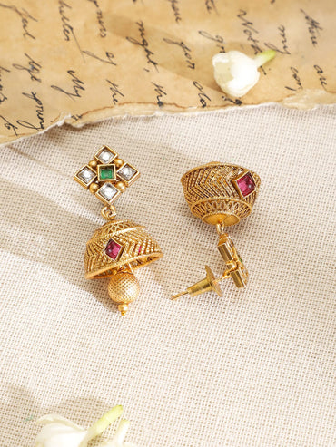 High-Craft Green Pink Kundan Choker Set Jewellery Set