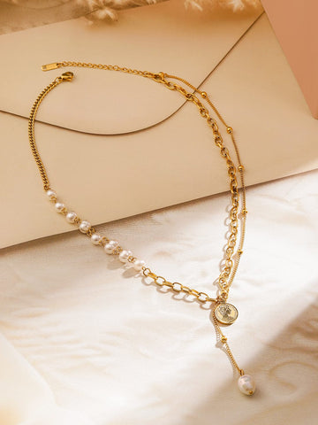 Ivory Beads Elegant Pearl Necklace Necklace & Chains