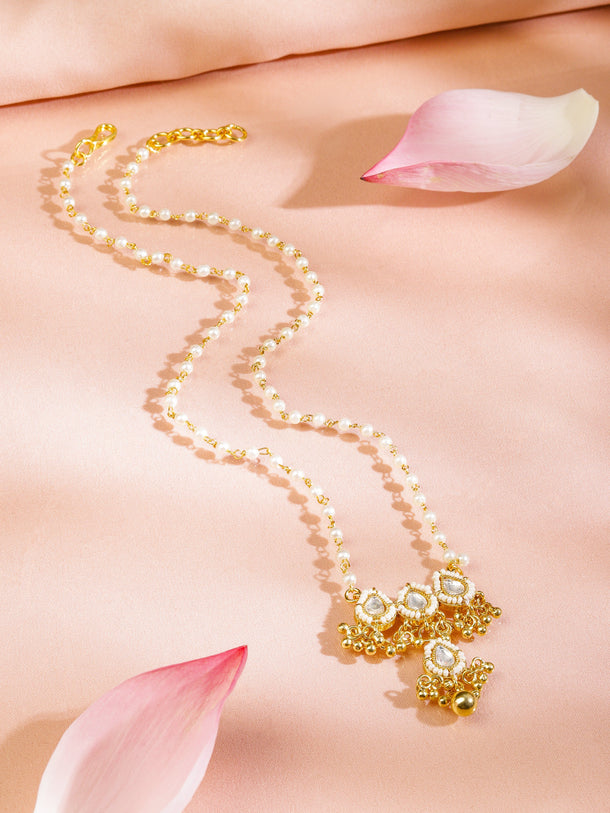 Kundan Charm Minimal Necklace Set Necklace & Chains