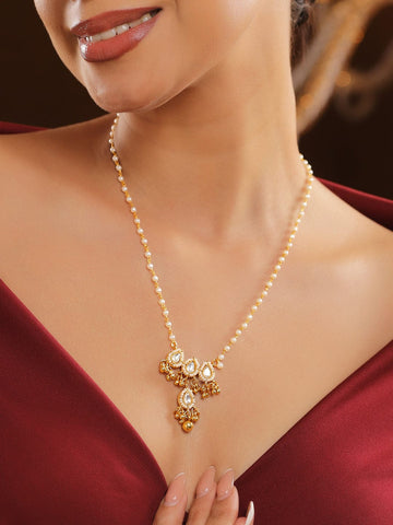 Kundan Charm Minimal Necklace Set Necklace & Chains