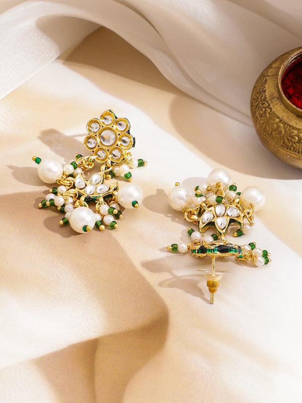 Kundan Grace in Emerald Bloom Necklace Set Jewellery Set