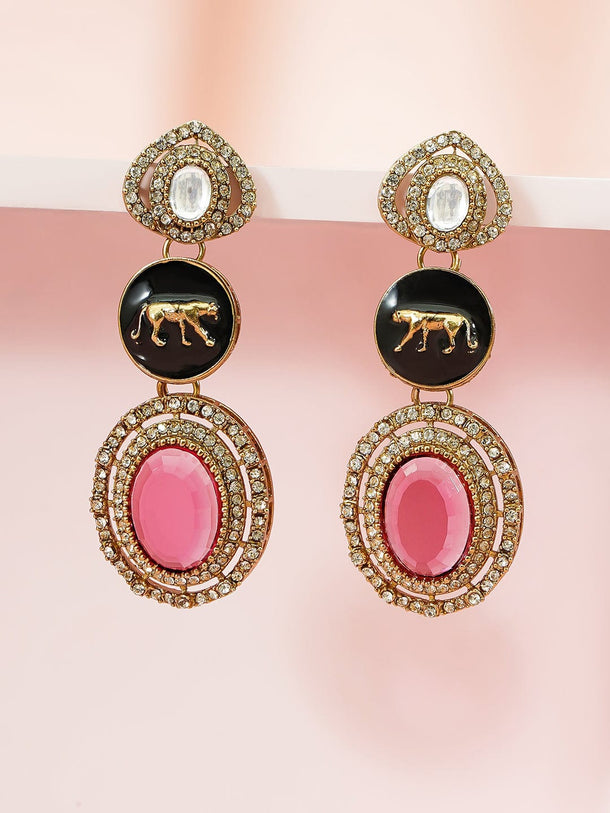 Luxe Fusion Black & Pink Earrings Earrings