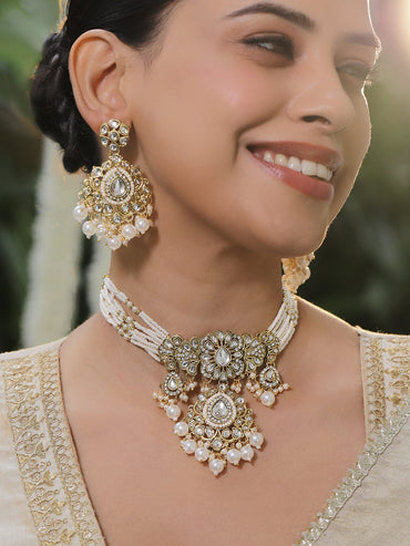 Luxe Tradition Kundan Necklace Set Jewellery Set