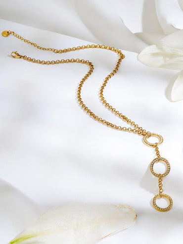 Majestic Circles Chic Gold Plated Necklace Necklace & Chains