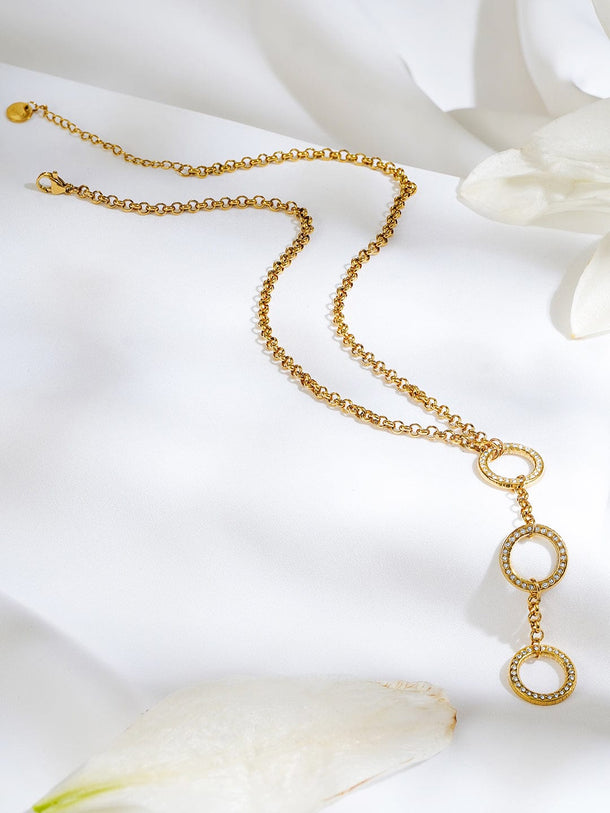Majestic Circles Chic Gold Plated Necklace Necklace & Chains