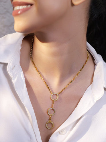 Majestic Circles Chic Gold Plated Necklace Necklace & Chains