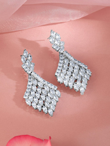 Majestic Glow Crystal Danglers Earrings