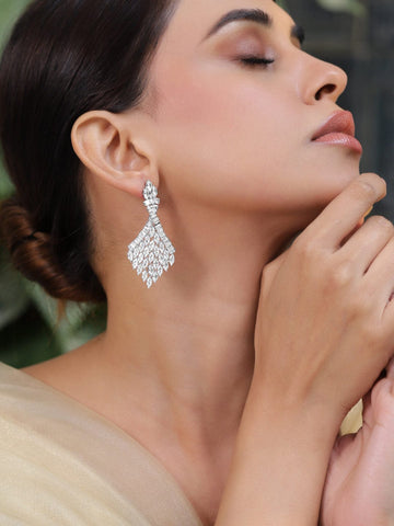 Majestic Glow Crystal Danglers Earrings