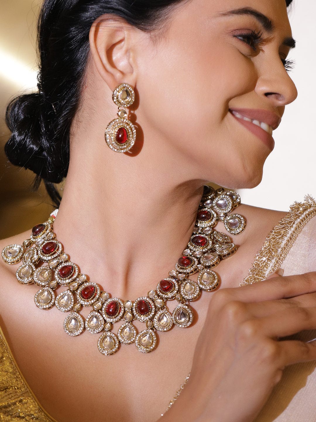 Majestic Kundan Necklace Set Jewellery Set