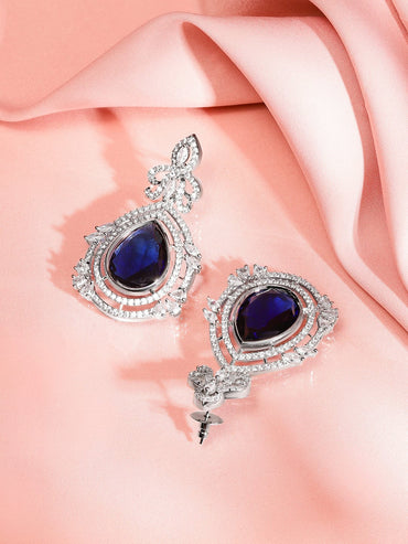 Majestic Sapphire-Tone Danglers Earrings