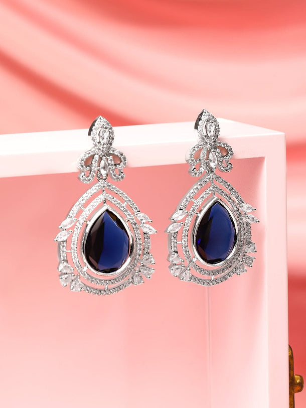 Majestic Sapphire-Tone Danglers Earrings