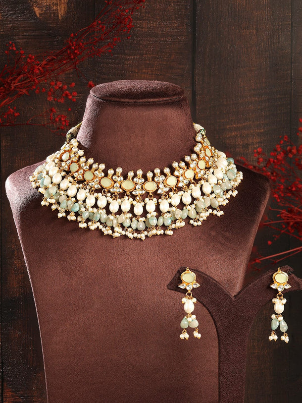 Mint Luxe Kundan Necklace Set Jewellery Set