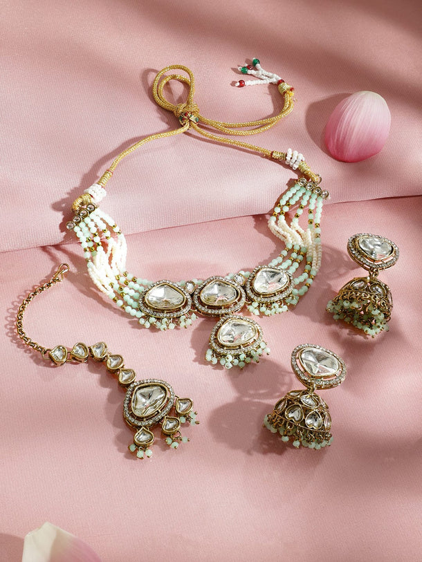 Mint Mirage Kundan Choker Set Jewellery Set