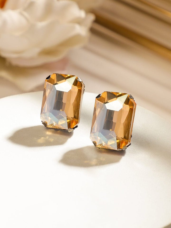 Orange Crystal Studded Necklace Set Jewellery Set