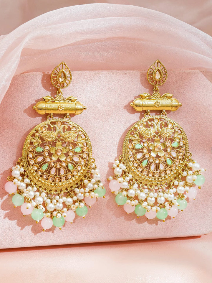 Pastel Charm Pearls Chandbali Earrings