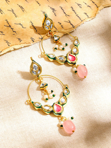 Pastel Grace Painted Chandbali Earrings