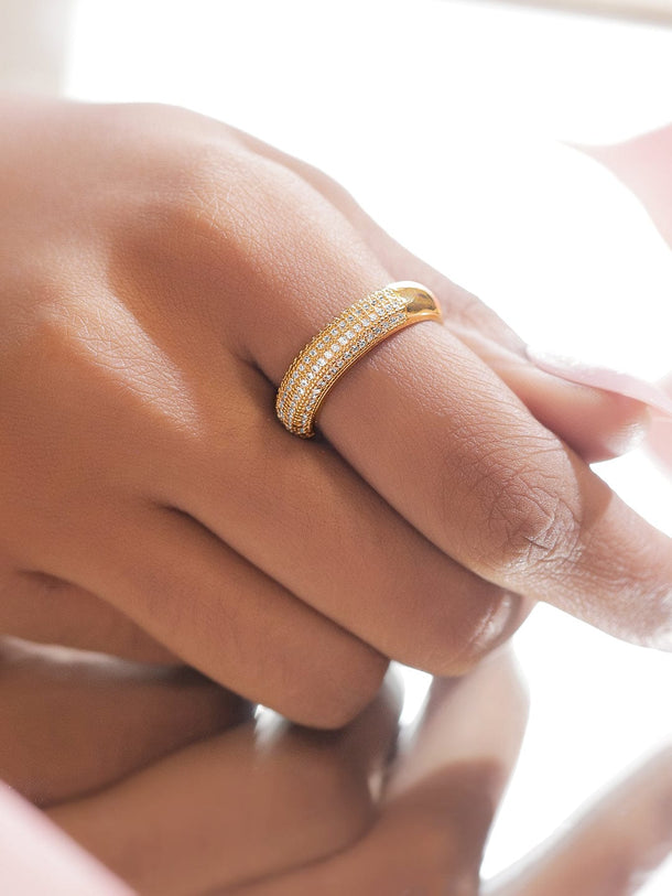 Pave Studded Adjustable Ring Rings