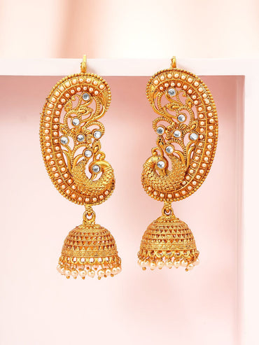 Peacock Whisper Ear Cuff Jhumka Earrings
