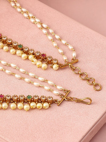 Pearl Bloom Traditional Kaan Chain Earrings