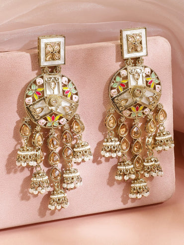 Pearl Grace Multicolour Jhumka Earrings