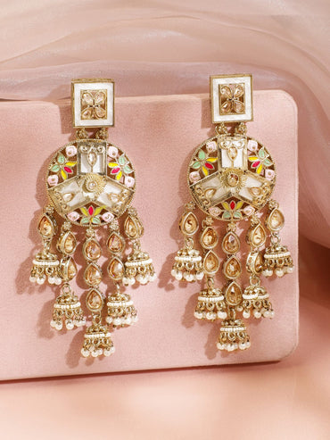Pearl Grace Multicolour Jhumka Earrings