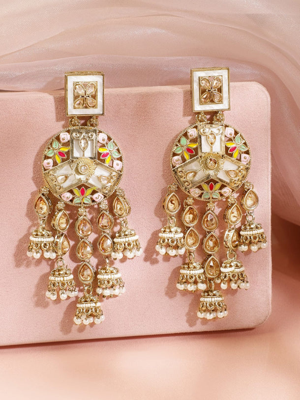 Pearl Grace Multicolour Jhumka Earrings