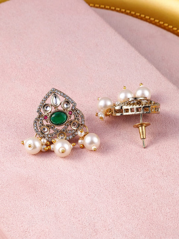 Pearl Threads Green Necklace Set Jewellery Set
