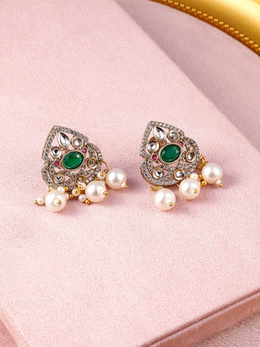 Pearl Threads Green Necklace Set Jewellery Set