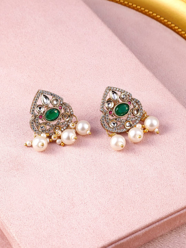 Pearl Threads Green Necklace Set Jewellery Set