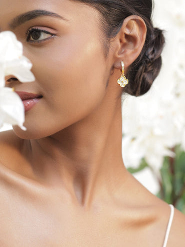 Petal Glow Drops Hoops Earrings