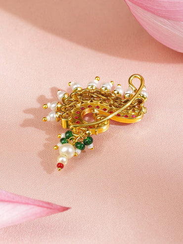 Pink & Green Artful Nose Pin Nosepin