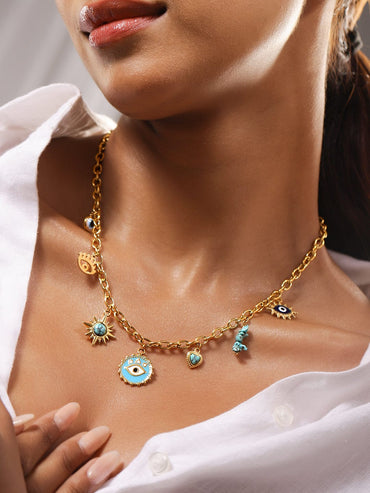 Playful Evil Eye Charm Necklace Necklace & Chains