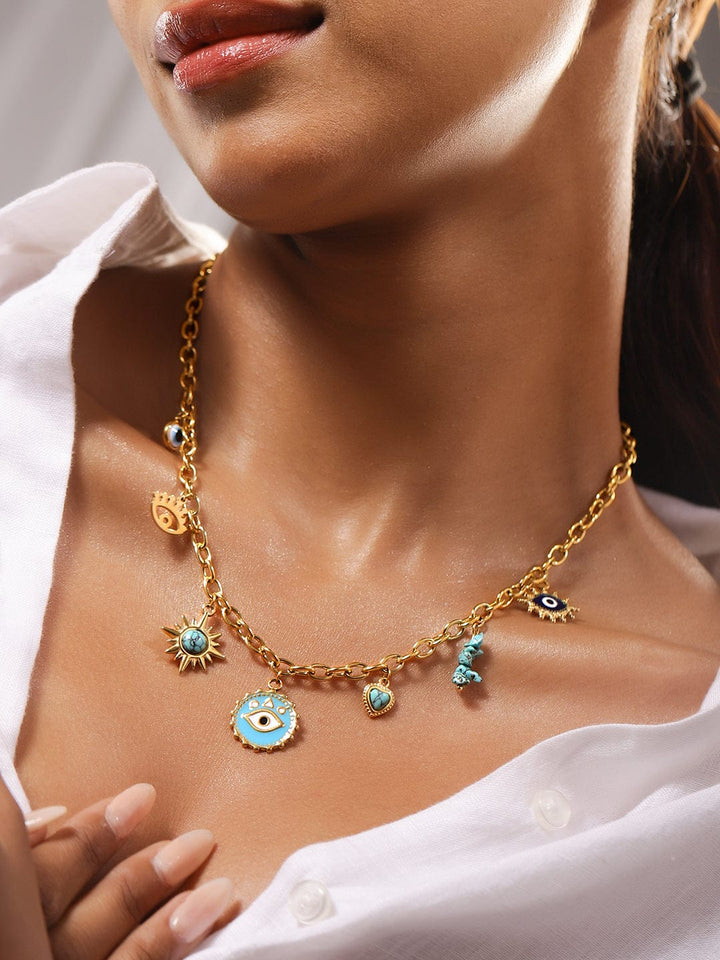 Playful Evil Eye Charm Necklace Necklace & Chains
