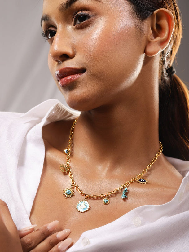 Playful Evil Eye Charm Necklace Necklace & Chains