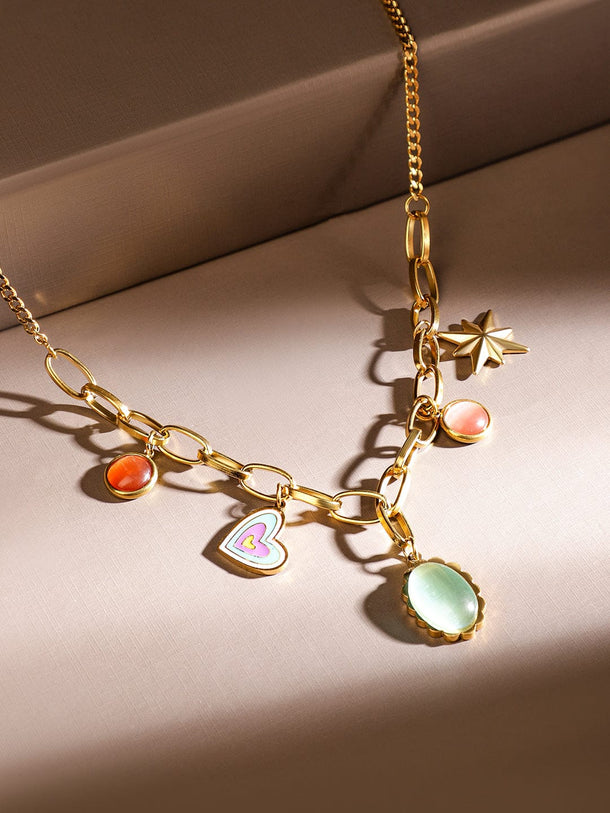 Playful Ocean Charms Multicolour Necklace Necklace & Chains