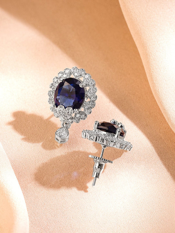 Polished Glow Blue Studs Earrings