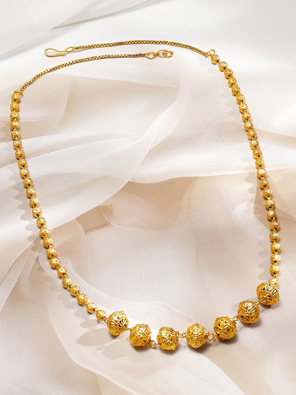 Polished Matar Mala Gold Plated Necklace Necklace & Chains