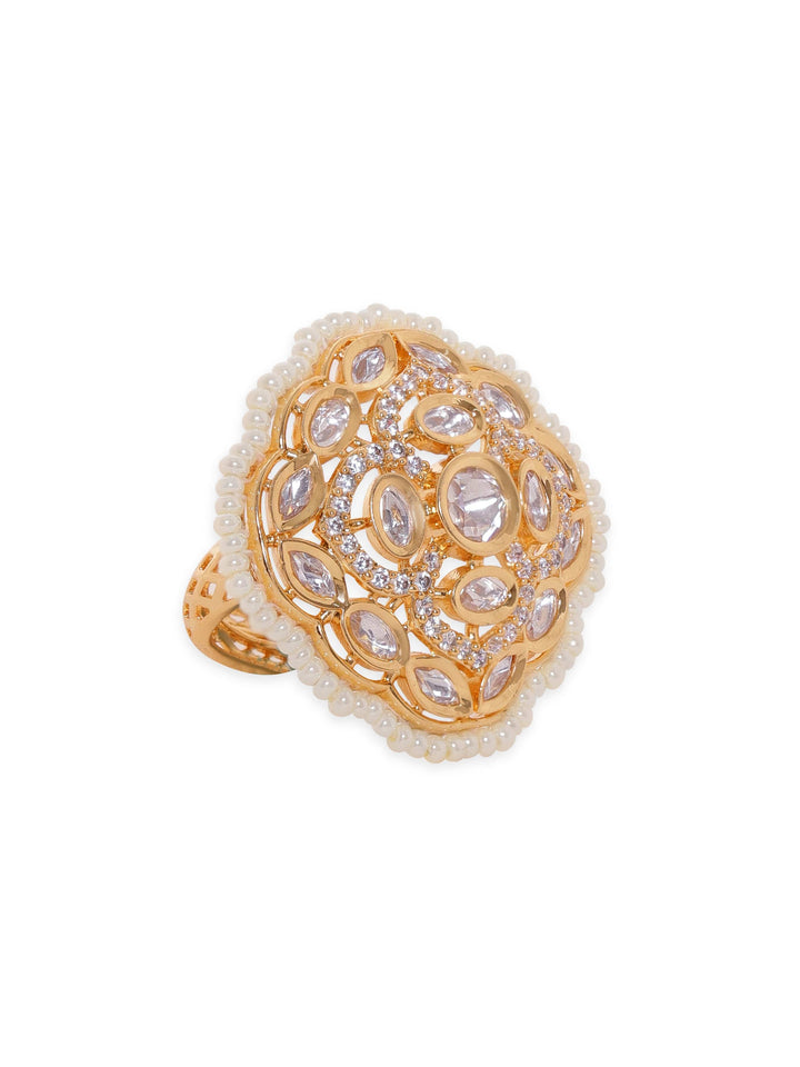 Copy of Rubans Polki Ring with Multicolor Zirconia Rings