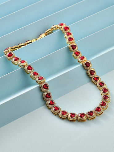 Precious Hearts Gold Plated Necklace Necklace & Chains