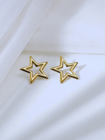 Demifine 18K Gold Plated Stainless steel Shooting Star Statement Studs Earrings