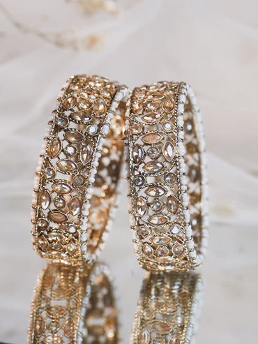 Whispers of Champagne Kundan Bangles