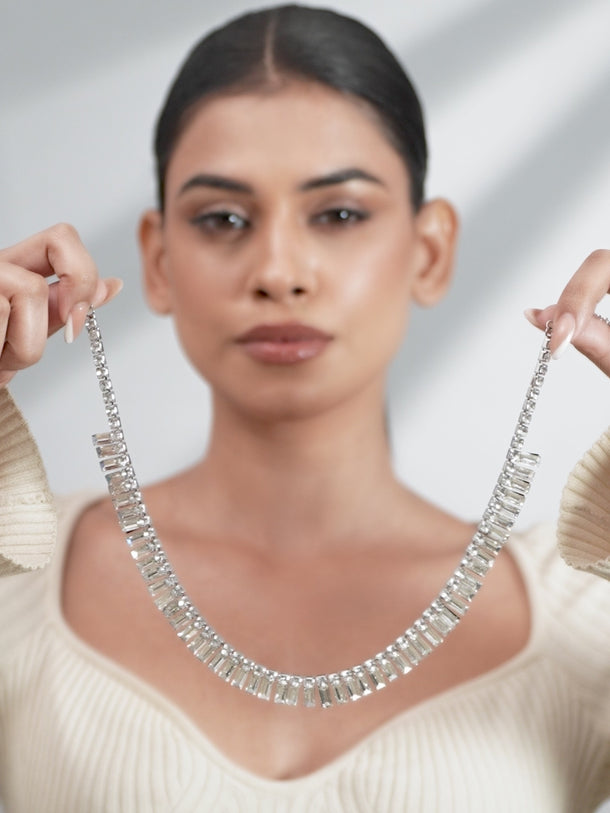 Baguette Stones Studded Glamorous Necklace