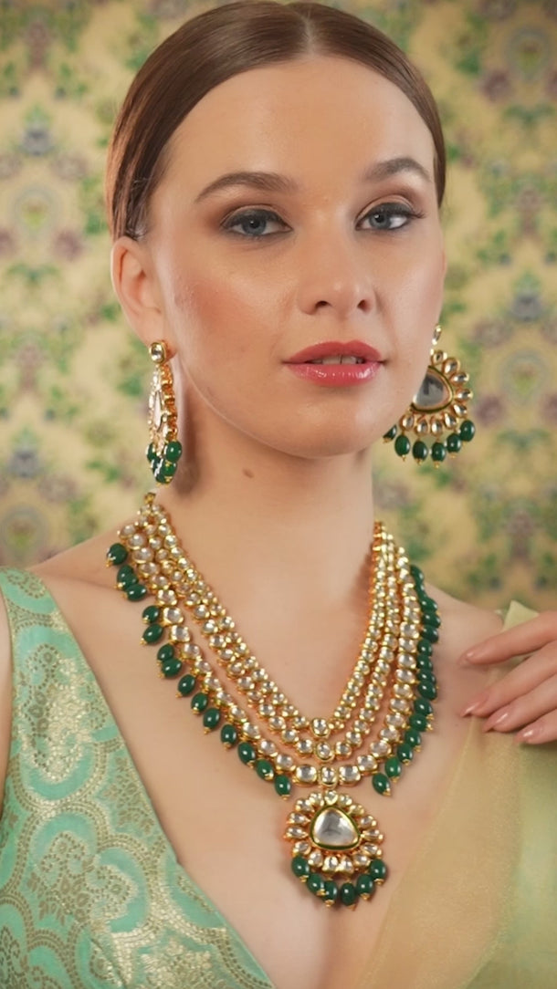 Pastel Hues Multicolour Kundan Necklace Set