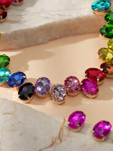 Multi Colored Crystal Necklace Set