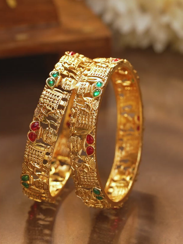 Gleaming Loops Kundan Bangles