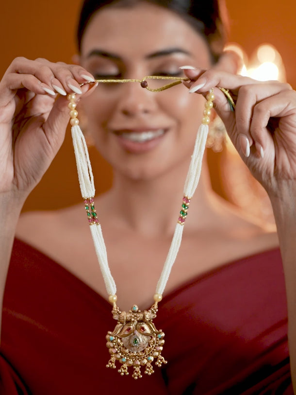 Multicolor Pearl Beaded Necklace Set